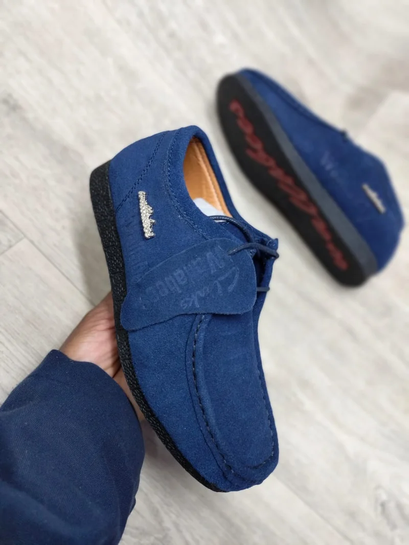 Blue Clarks wallabees Kids casual Lowtop shoes rubber Shoes
