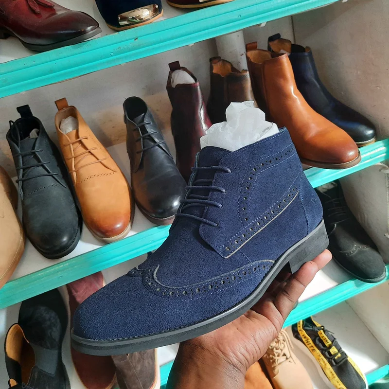 Blue Polo Boot Fashion Men Laced Shoes