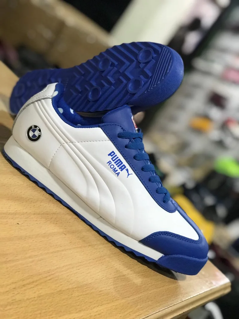 Blue/White BMW Black Puma Roma Casual Shoes  Lace-Up