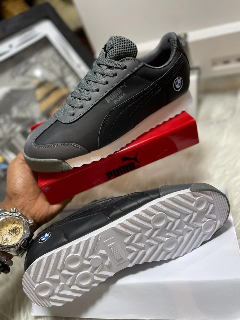 BMW Black Grey Puma Roma Casual Shoes  Lace-Up