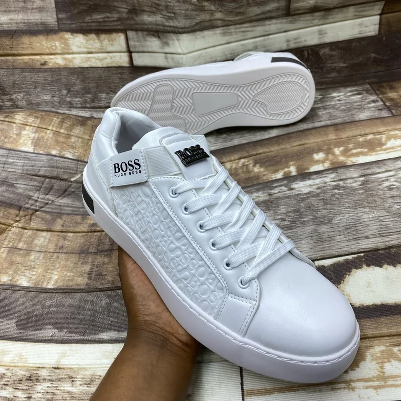 Boss Hugo Genuine Leather Sneakers White Comfortable Flexible Sneakers