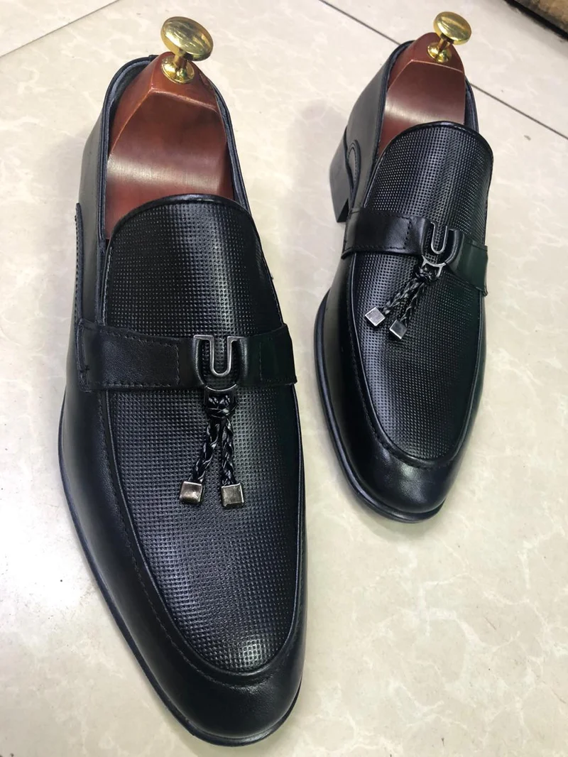 Bossini Formal Quality Premium Leather Men's Black Slipon Leather Shoes