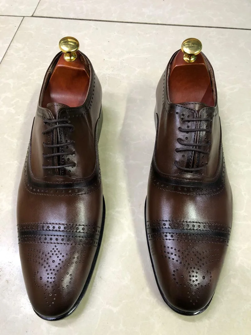 Bossini Formal Quality Premium Leather Men's Brown Laced Leather Shoes