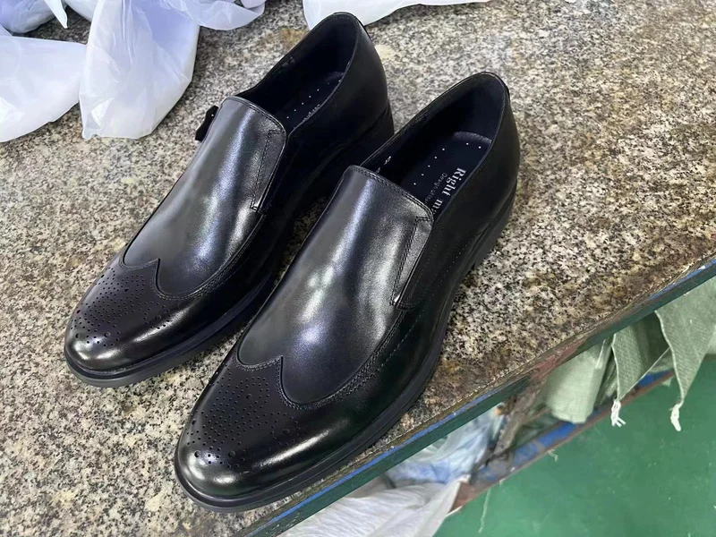 Brogue Slipon Black Right Man Premium Leather Official Shoes Men Shoes