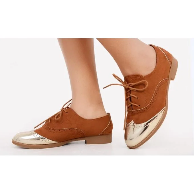 Brogues Fashion Ladies Laced Shoes