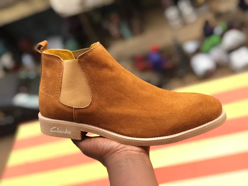 Brown Clarks Chelsea Boots Fashion Men