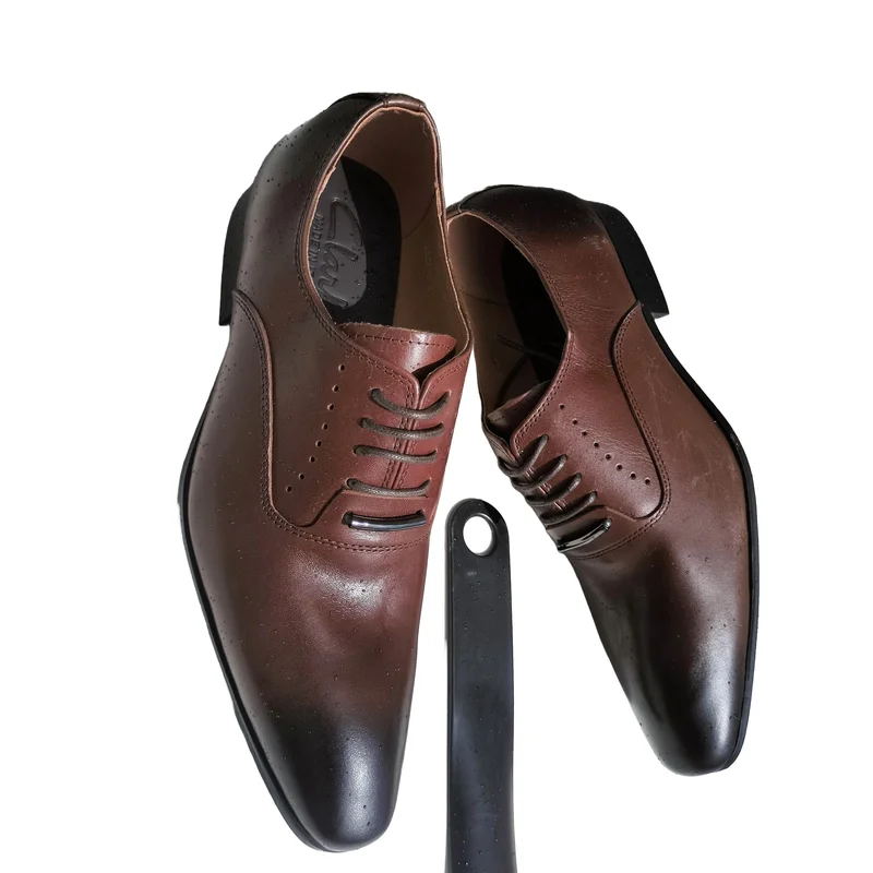 BROWN CLASSIC PURE MEN LEATHER DRESS SHOES