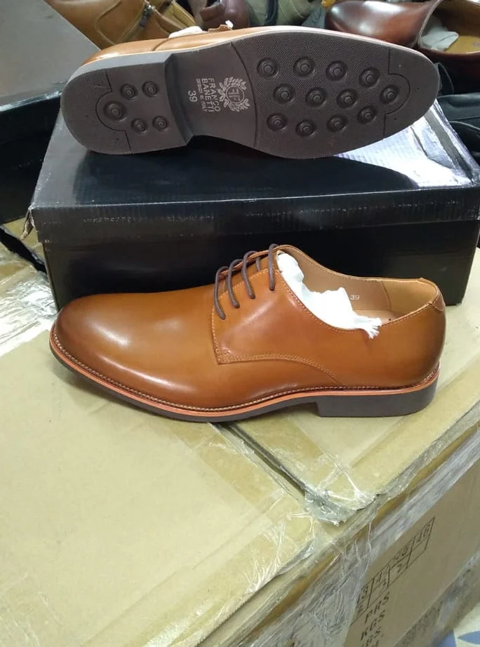 Brown Franco Bannetti Laced Officials Premium Leather Shoe