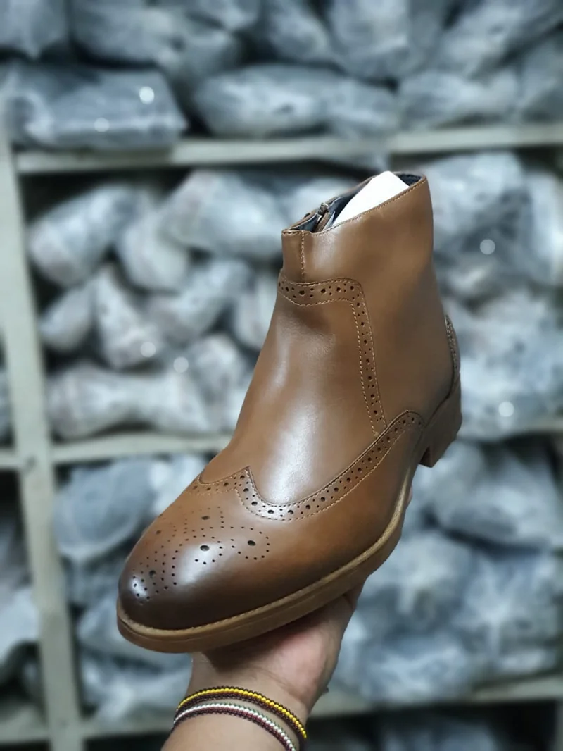 Brown Oxford Billionaire Official Leather Boots Brogue Mens Shoes