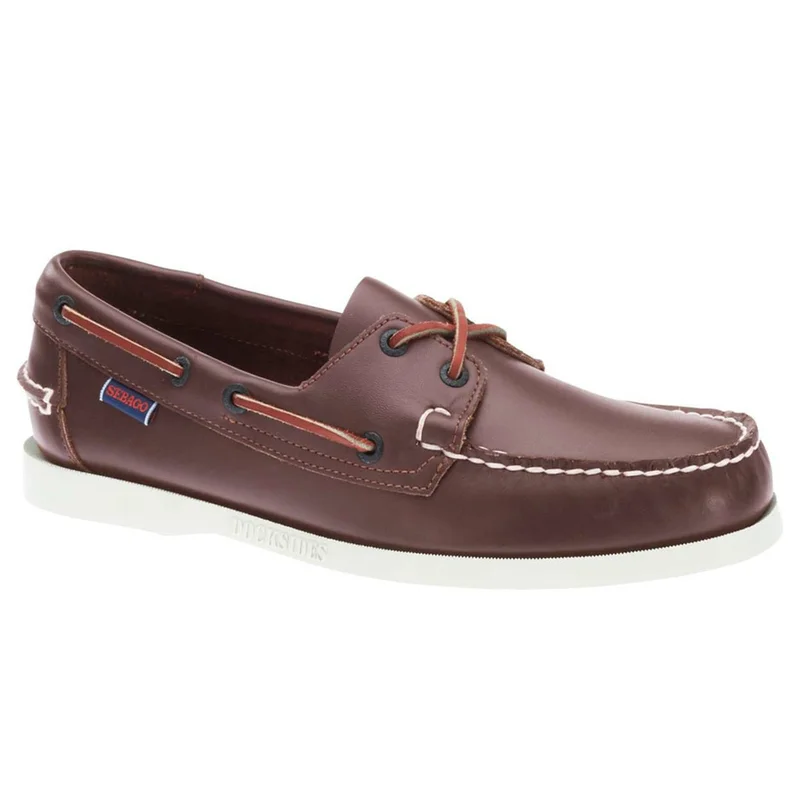 Brown-White-Sebago Boat Shoe Docksides Men's