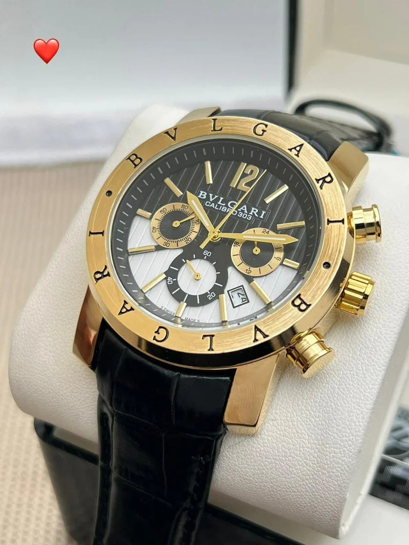 Bvlgari Calibro 303 Men's Gold Steel Stainless Steel Collection Wrist Watch
