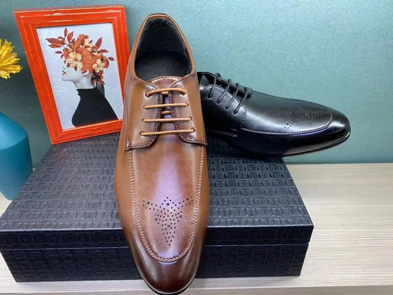Cacatua Laced Brown Leather Quality Official Shoes