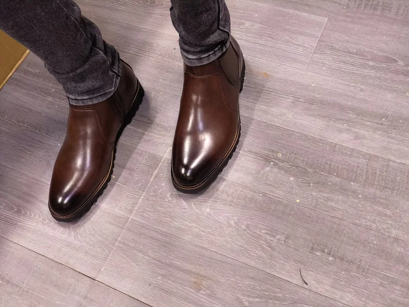 CASUAL  BROWN ANKLE  BOOTS FOR MEN