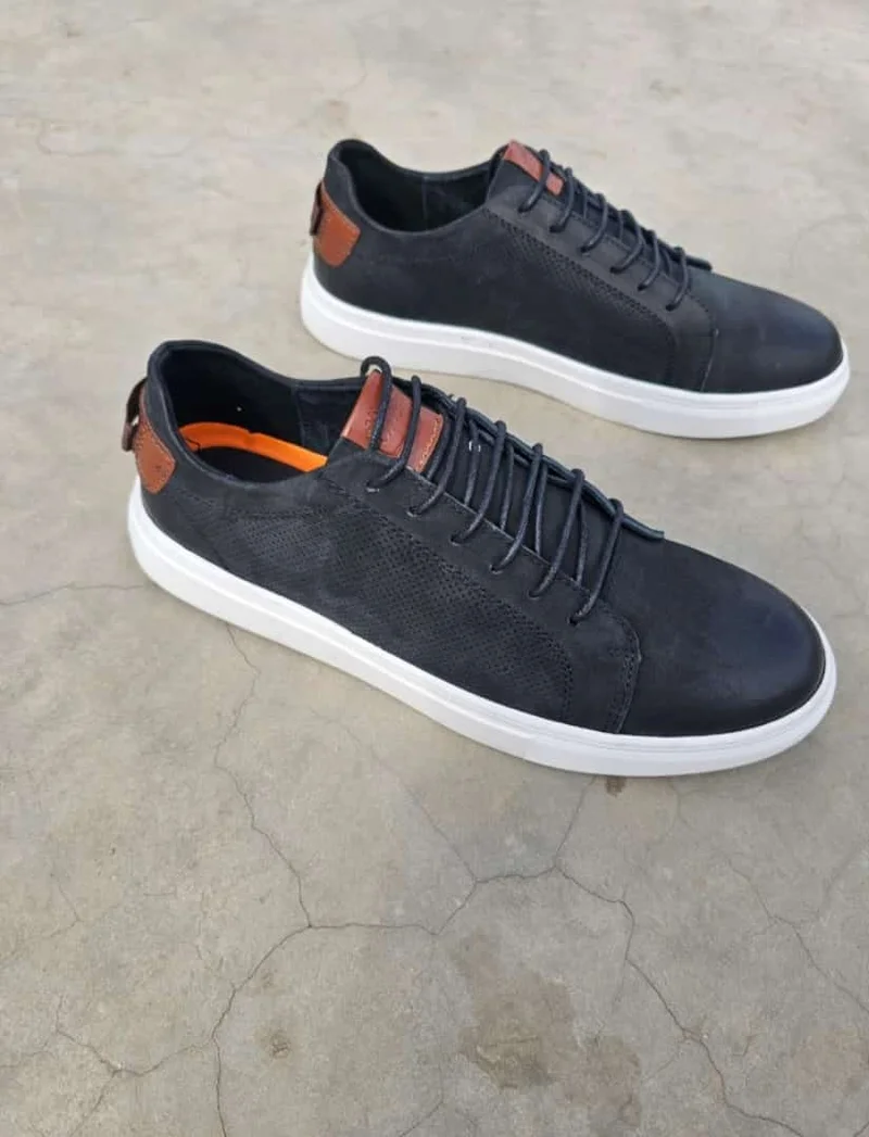 Casual Mens Timberland Leather Laced Black White Sole Shoes