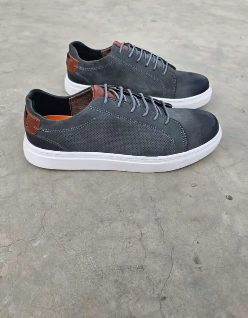 Casual Mens Timberland Leather Laced Grey White Sole Shoes