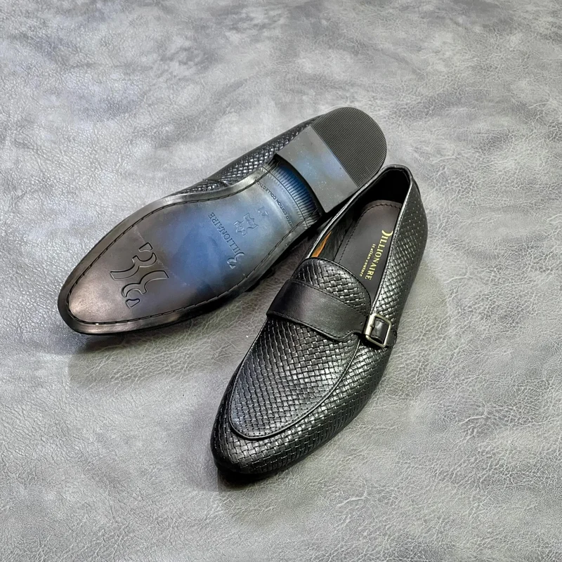 Chris Broad Brand Men's Pluto-11 Slipons Semi Casual Formal Loafers Shoes -Black