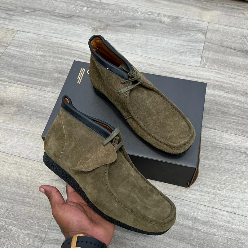 Clark Wallabees Lace-Up Boots Suede Boots - Brown Moccassins Shoes