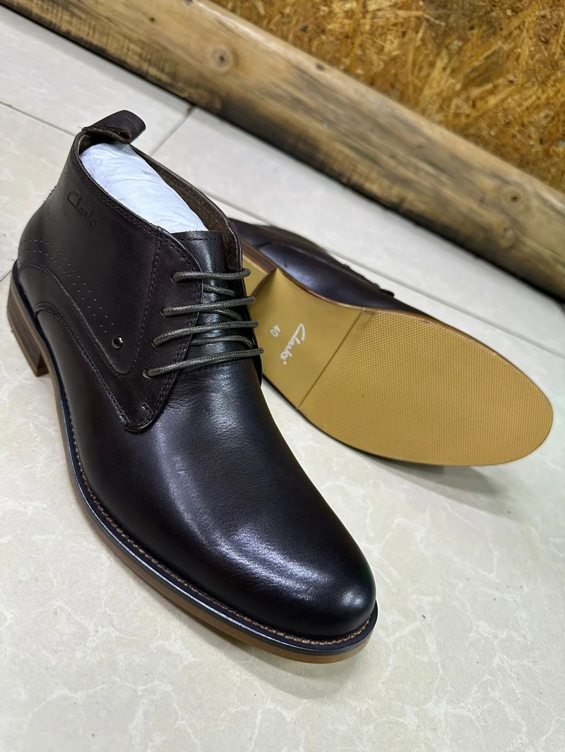 CLARKS Gentle Premium Leather Boot Shoe-Brown