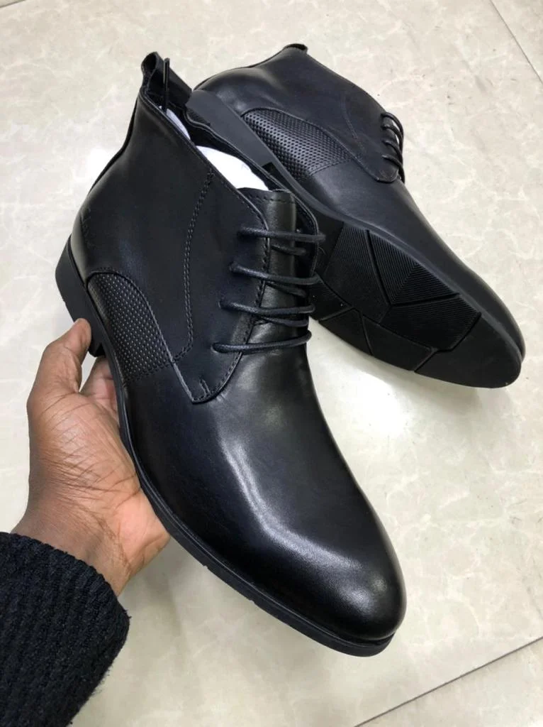 Clarks Genuine Leather Official Boots - Black Laced