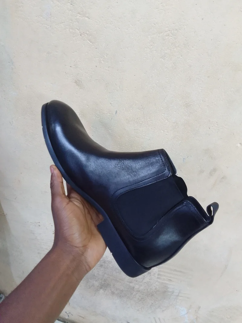 Clarks Genuine Leather Official Boots -Black Mens Slipon Shoes