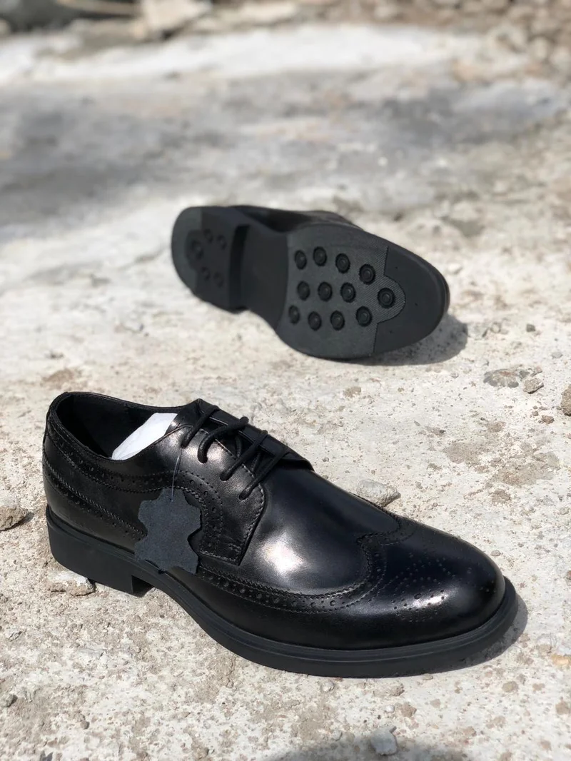 Clarks Laced Black Laced Premium Leather Quality Brogue Official Shoes