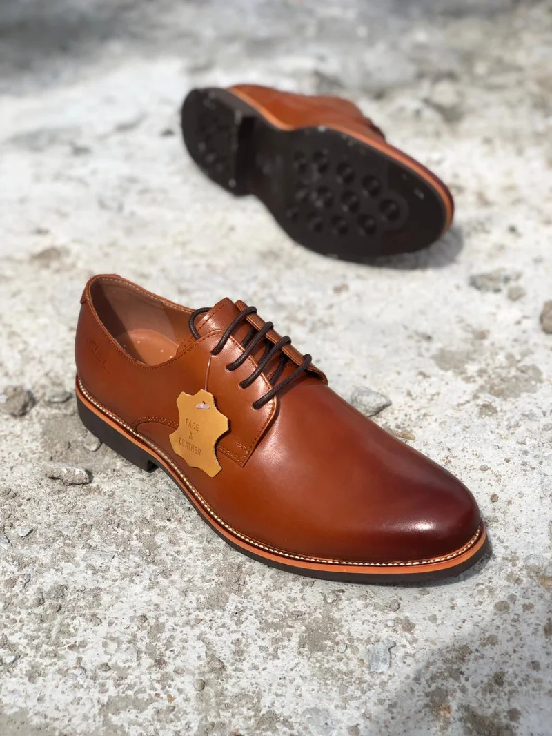 Clarks Laced Brown Laced Leather Quality Official Shoes