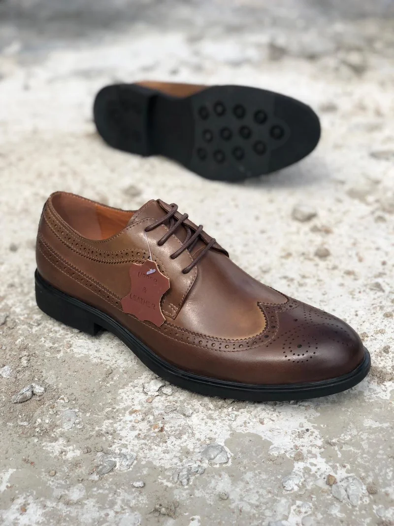 Clarks Laced Dark Brown Laced Premium Leather Quality Brogue Official Shoes
