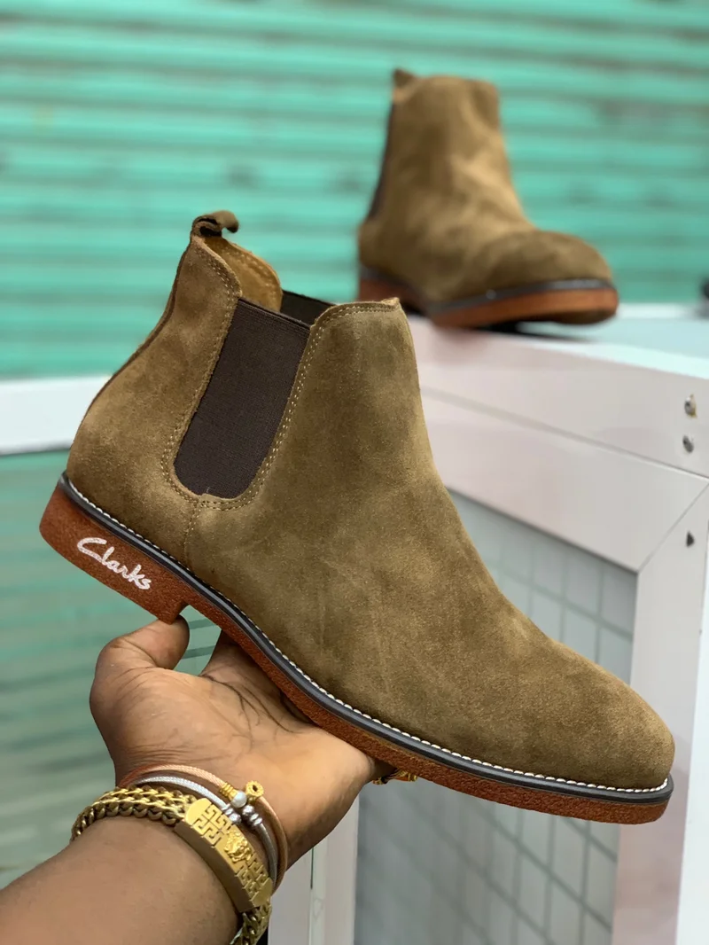 Clarks Leather Chelsea Boots Fashion Men