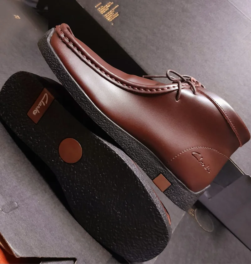 Clarks Leather Wallabees-Burnt Umber Brown