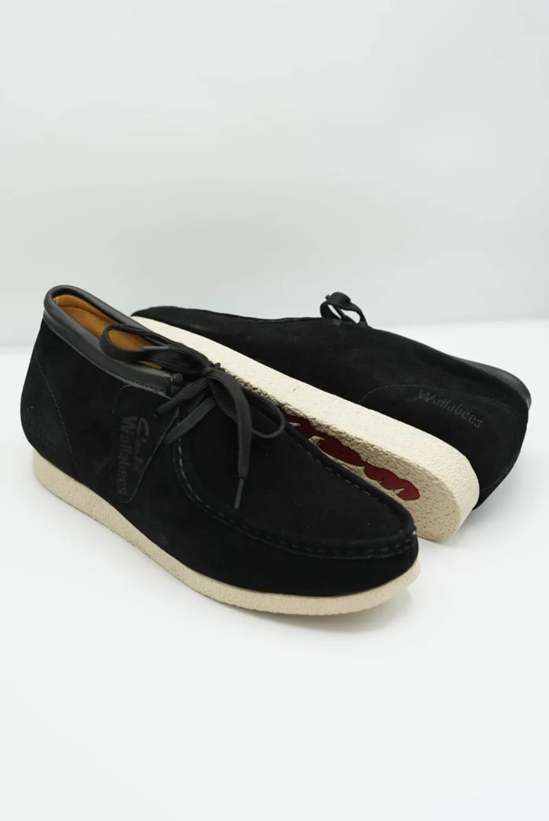 Clarks Wallabee Black Suede Shoes Moccassins
