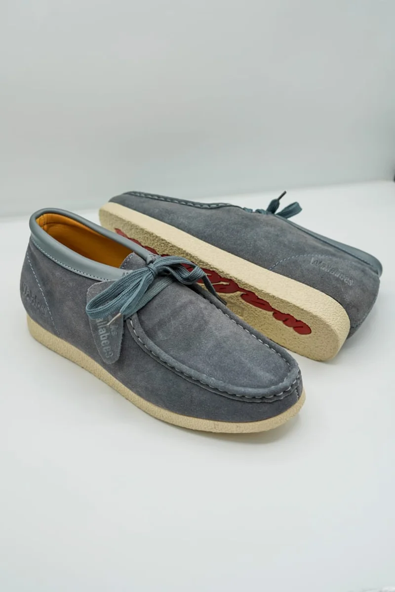 Clarks Wallabee Grey Suede Shoes Moccassins