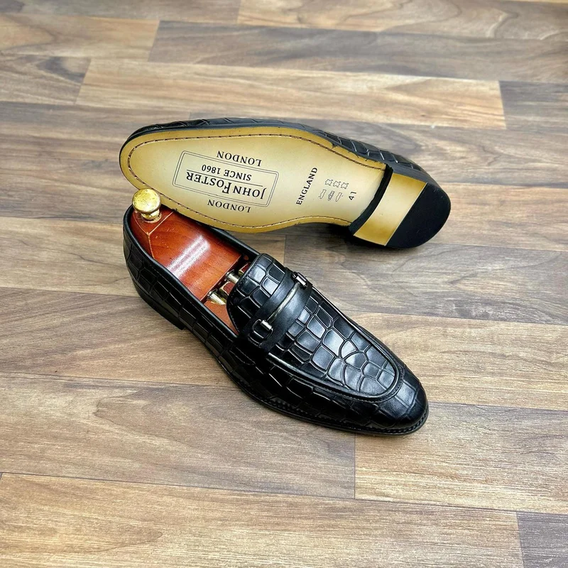 CLASSIC  WOVEN PRINT LEATHER SHOES