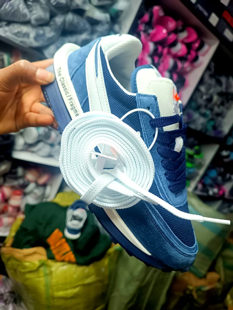 Classic Fragment Nike Sacai Mens Casual Sneakers Blue White