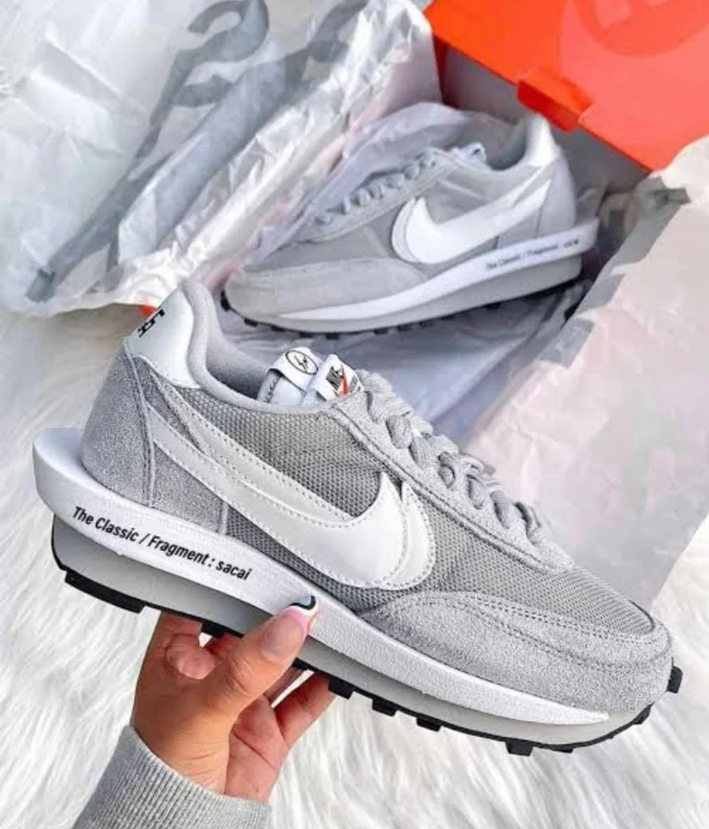 Classic Fragment Nike Sacai Mens Casual Sneakers Grey