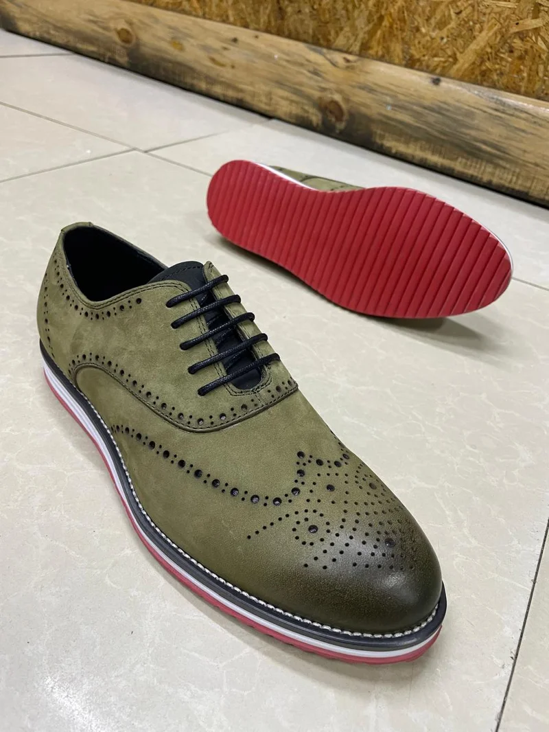 Classic low cut Billionaires shoes-lace up-olive green-