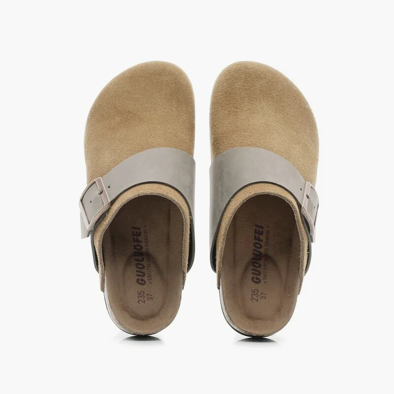 Closed Grey Belt Buckle Men's Cork Sandals