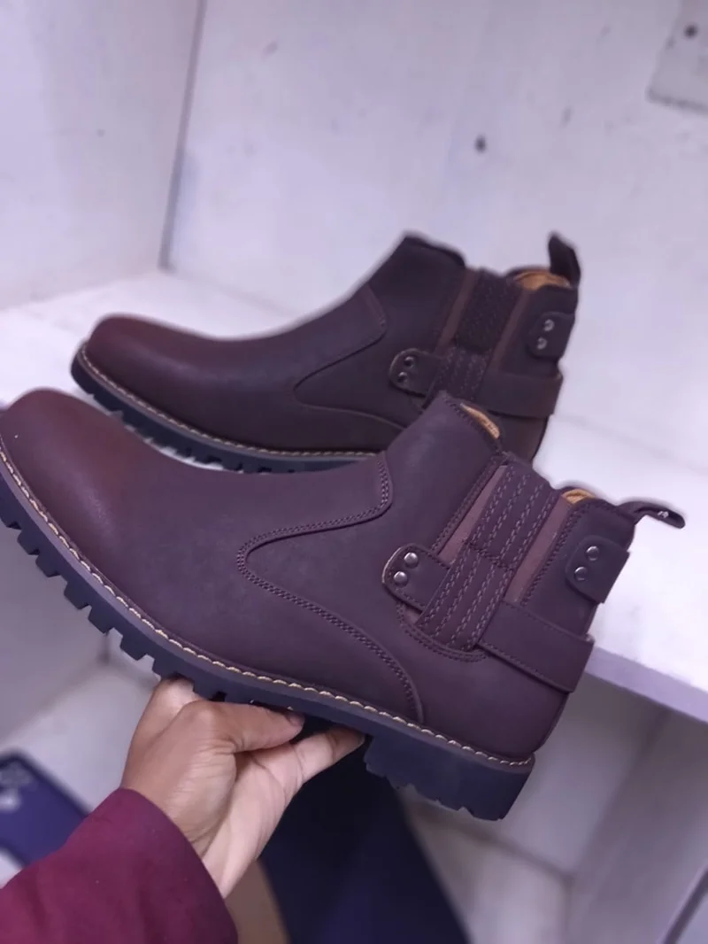 Coffee Brown Cacatua Men  Luxurious Boots Leather Casual Boots Ankle Boots