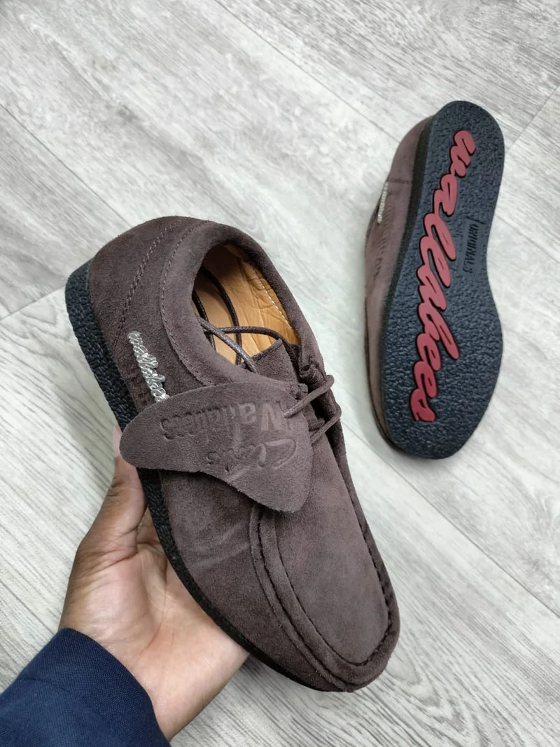 Coffee Brown Clarks wallabees Kids casual Lowtop shoes rubber Shoes
