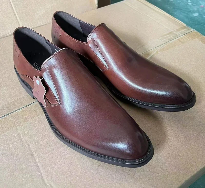 Coffee Brown Slip on Right Man Premium Leather Official Shoes Men Shoes
