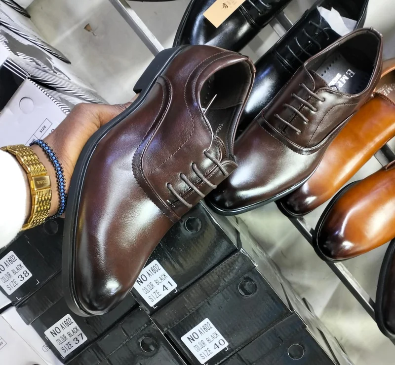 Coffee Empire Design Premium Leather Official Shoes Laced Shoes