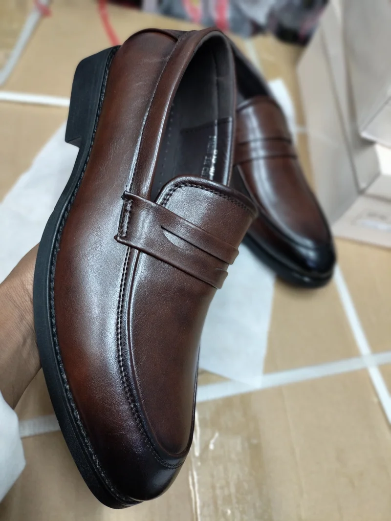 Coffee Empire Design Premium Leather Official Shoes Slipon Shoes