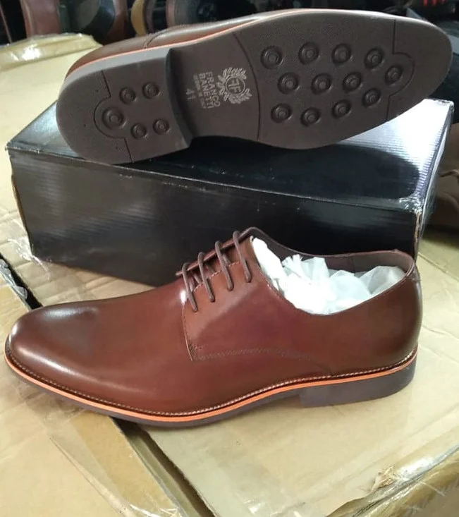 Coffee Franco Bannetti Laced Officials Premium Leather Shoe