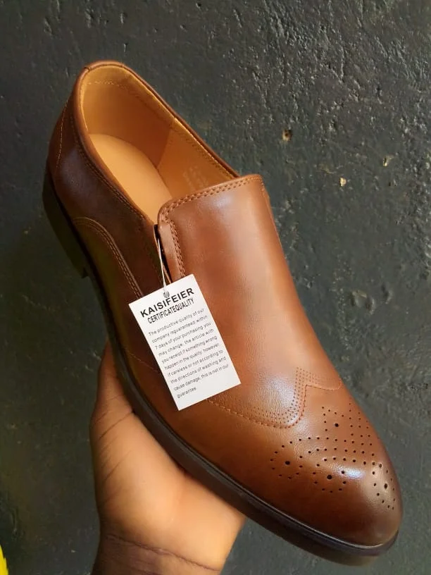 Coffee Kaisifeier Leather Slipon Official Men Shoes