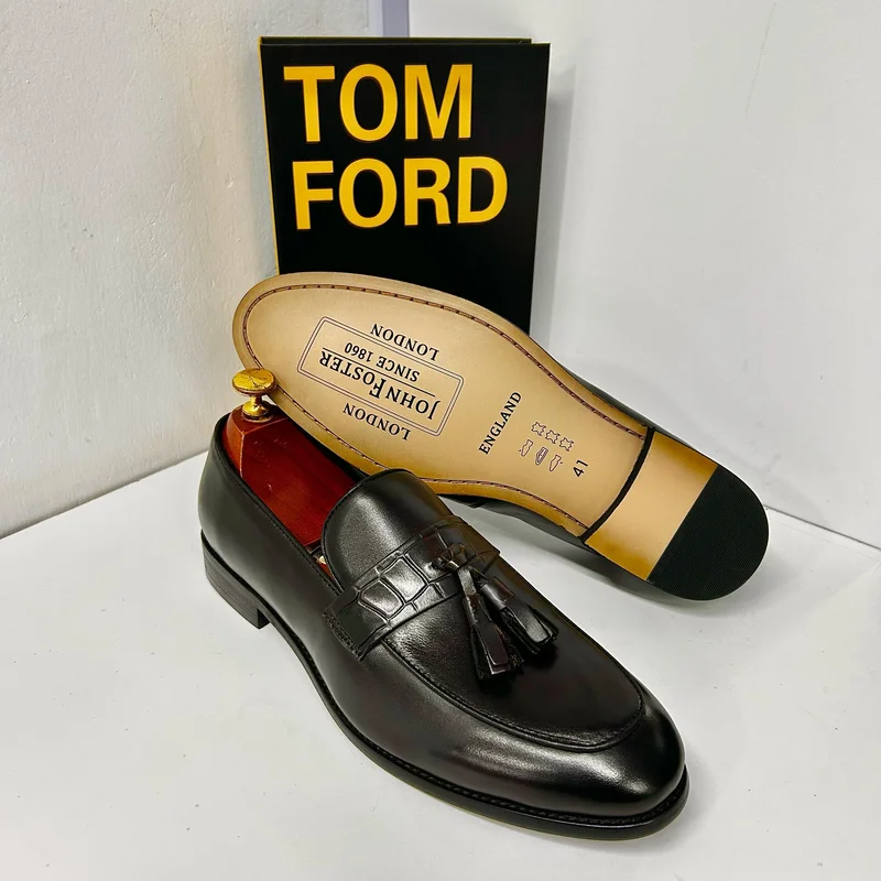 COFFEE TOM FORD MEN’S LEATHER OFFICIAL SHOES