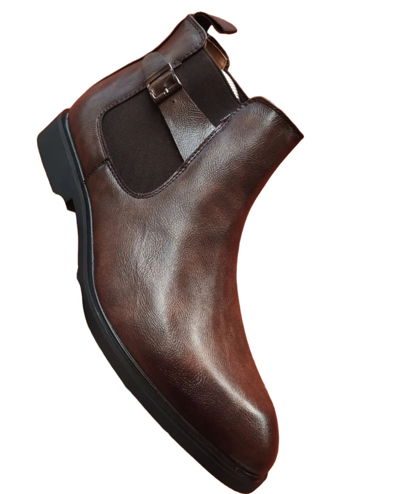 Comfortable Slip On Ankle Shoes Men Leather Chelsea Boots