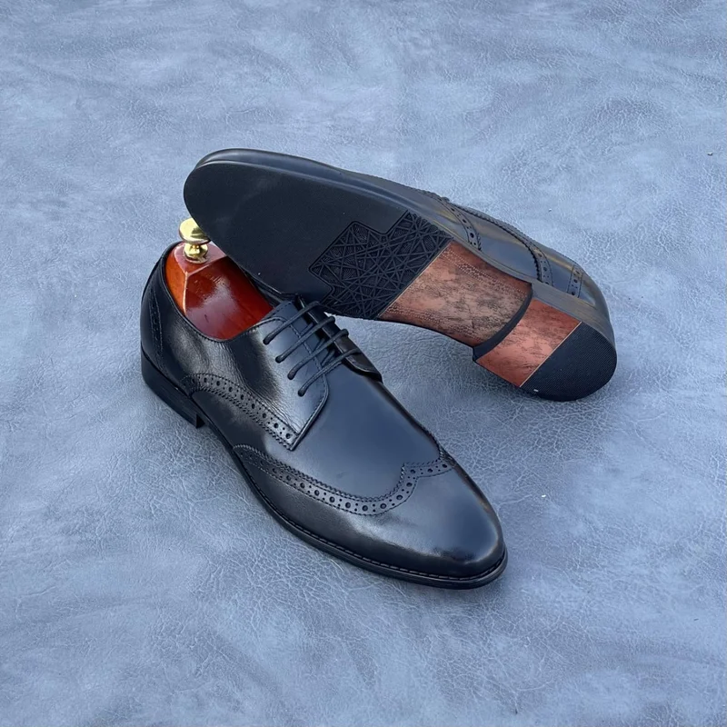 copy of Men Double Monk Oxford leather Dark Brown mens' Shoes..