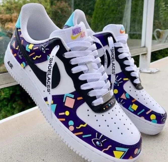 Custom Nike Air Force 1 Low Purple White