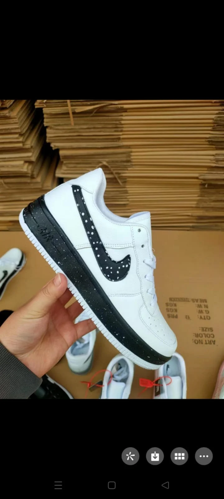 Custom Paint "Splatter Black/White" Nike Air Force 1 White
