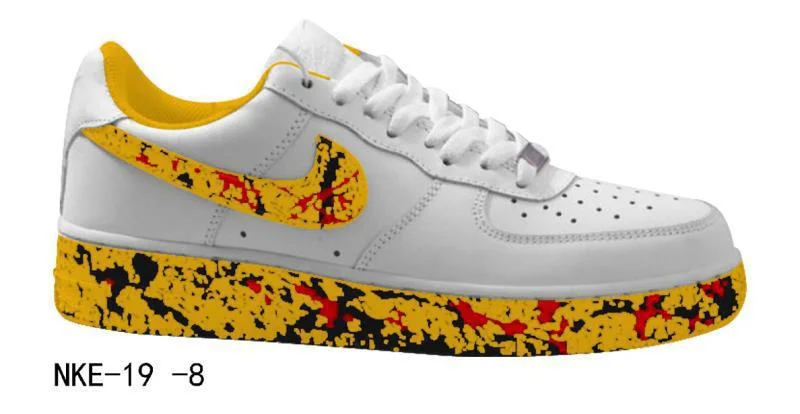 Custom Paint "Splatter Yellow/Red" Nike Air Force 1 White