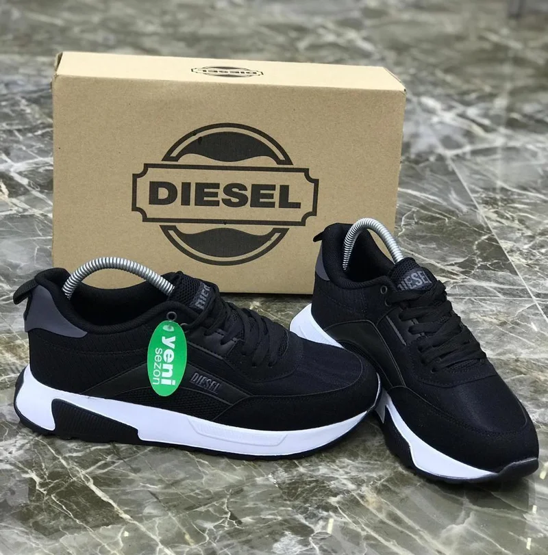 Diesel Men Shoes Black Sneakers